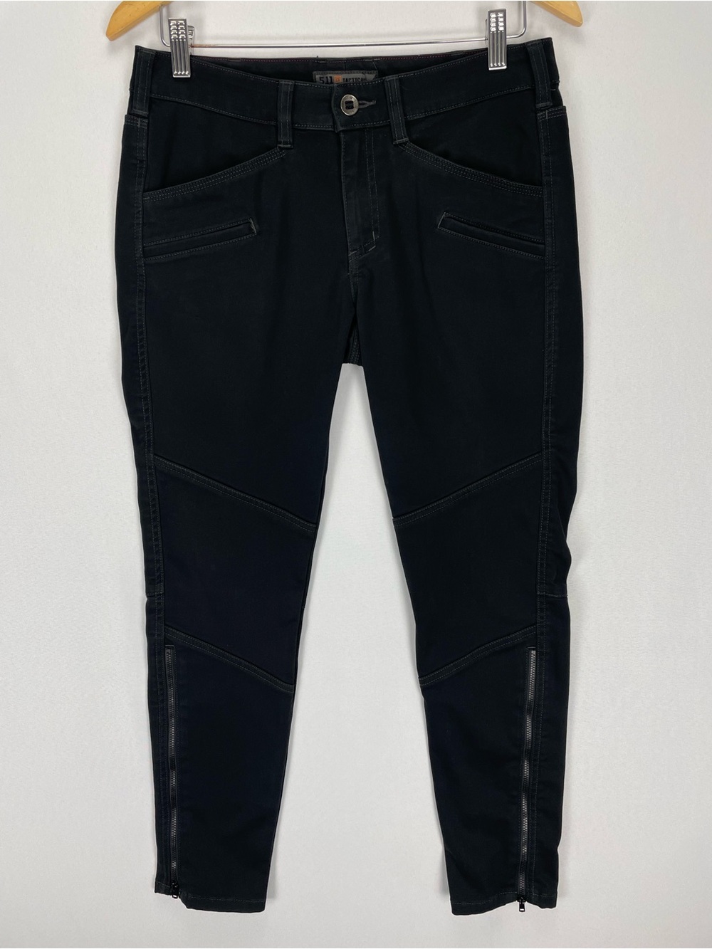 5.11 Women's Wyldcat Tactical Pants Size 6 Black Paneled Knees Ankle Zip Skinny